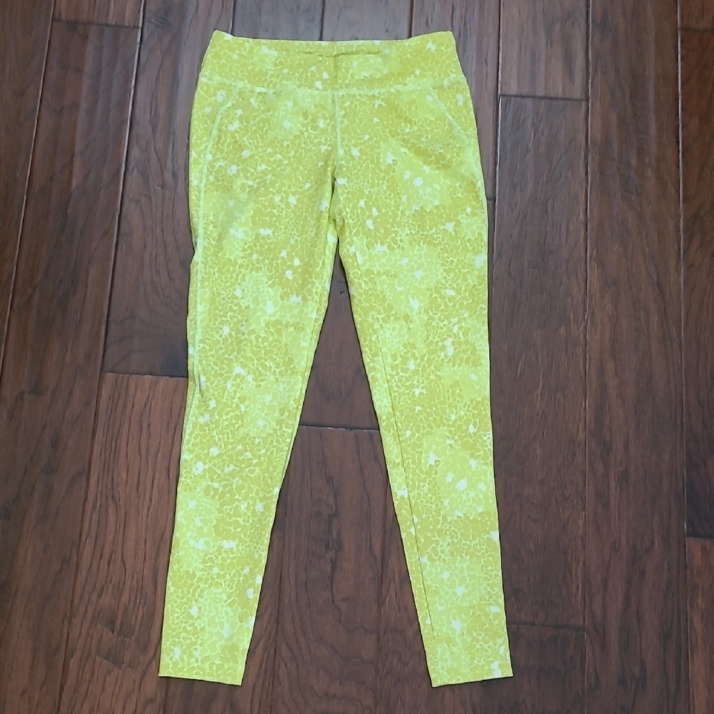 The North Face Bright Yellow/Chartreuse Patterned Leggings size Small